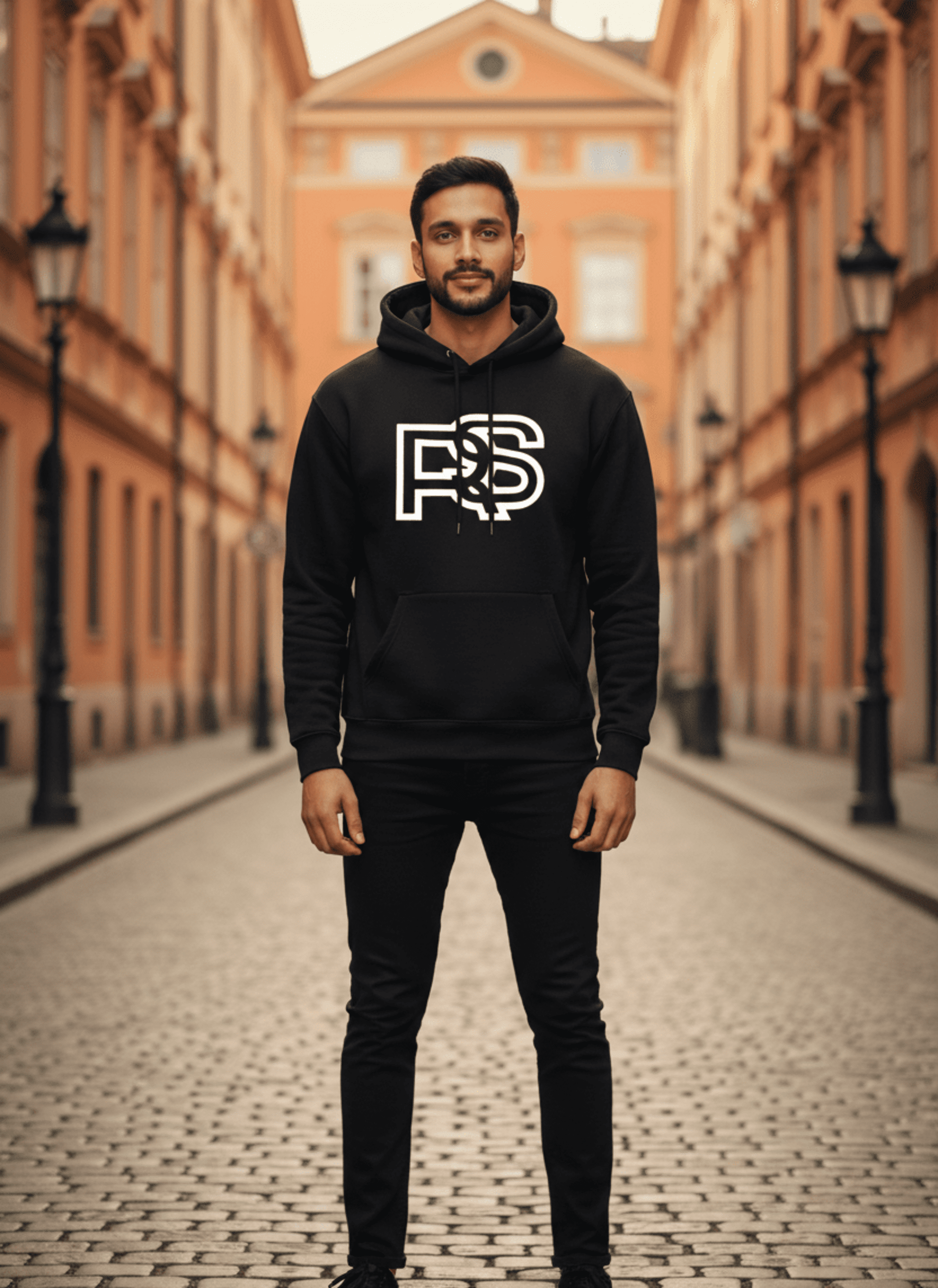Sudadera Negra con Capucha RS – Estilo Urbano Premium - 2