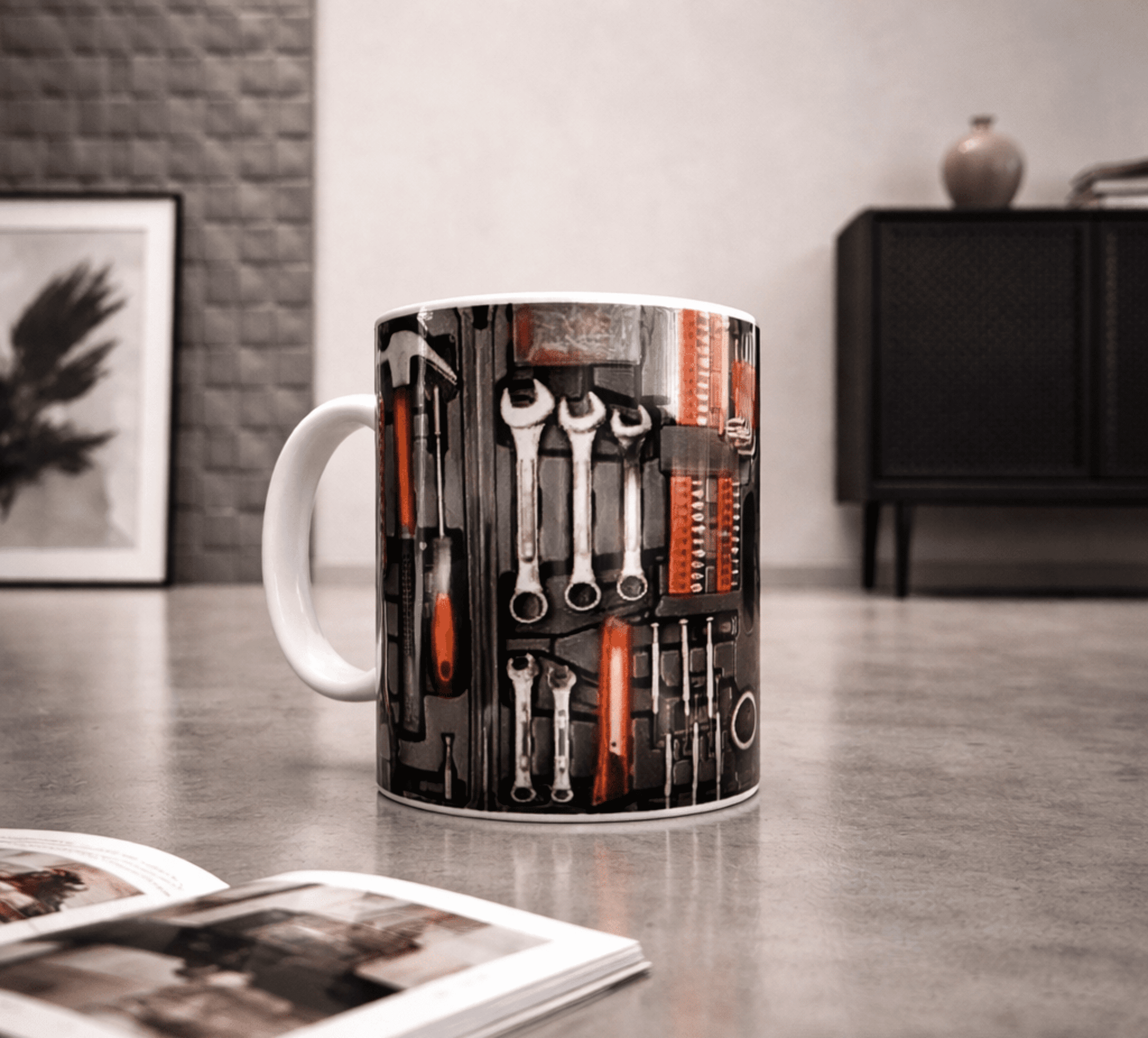 Taza de Cerámica Diseño Herramientas – Estilo Industrial y Original - 2