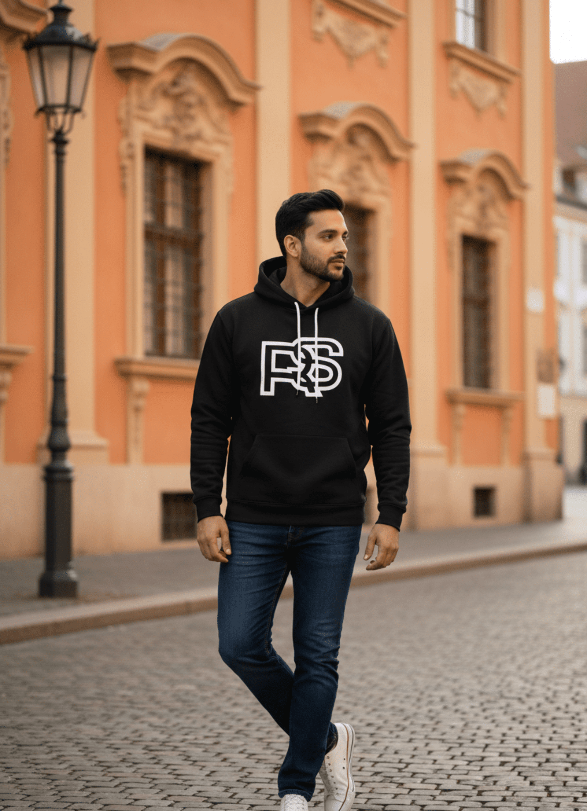 Sudadera Negra con Capucha RS – Estilo Urbano Premium - 4