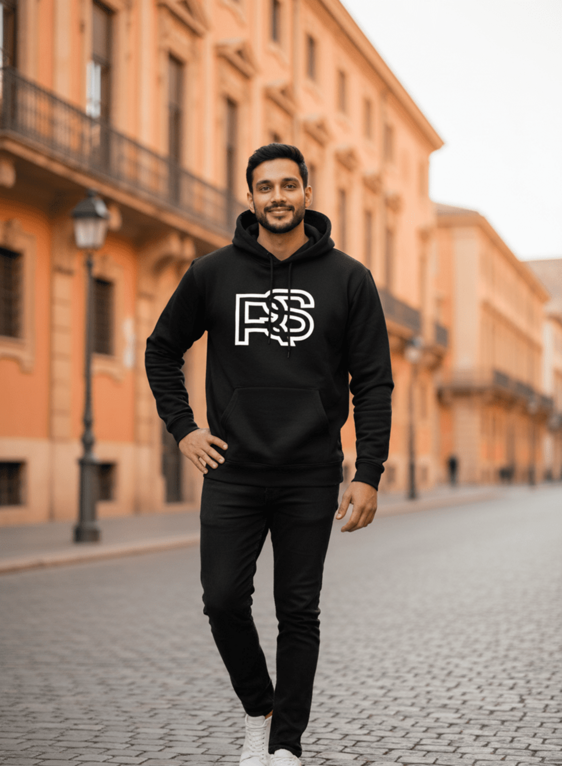 Sudadera Negra con Capucha RS – Estilo Urbano Premium - 3