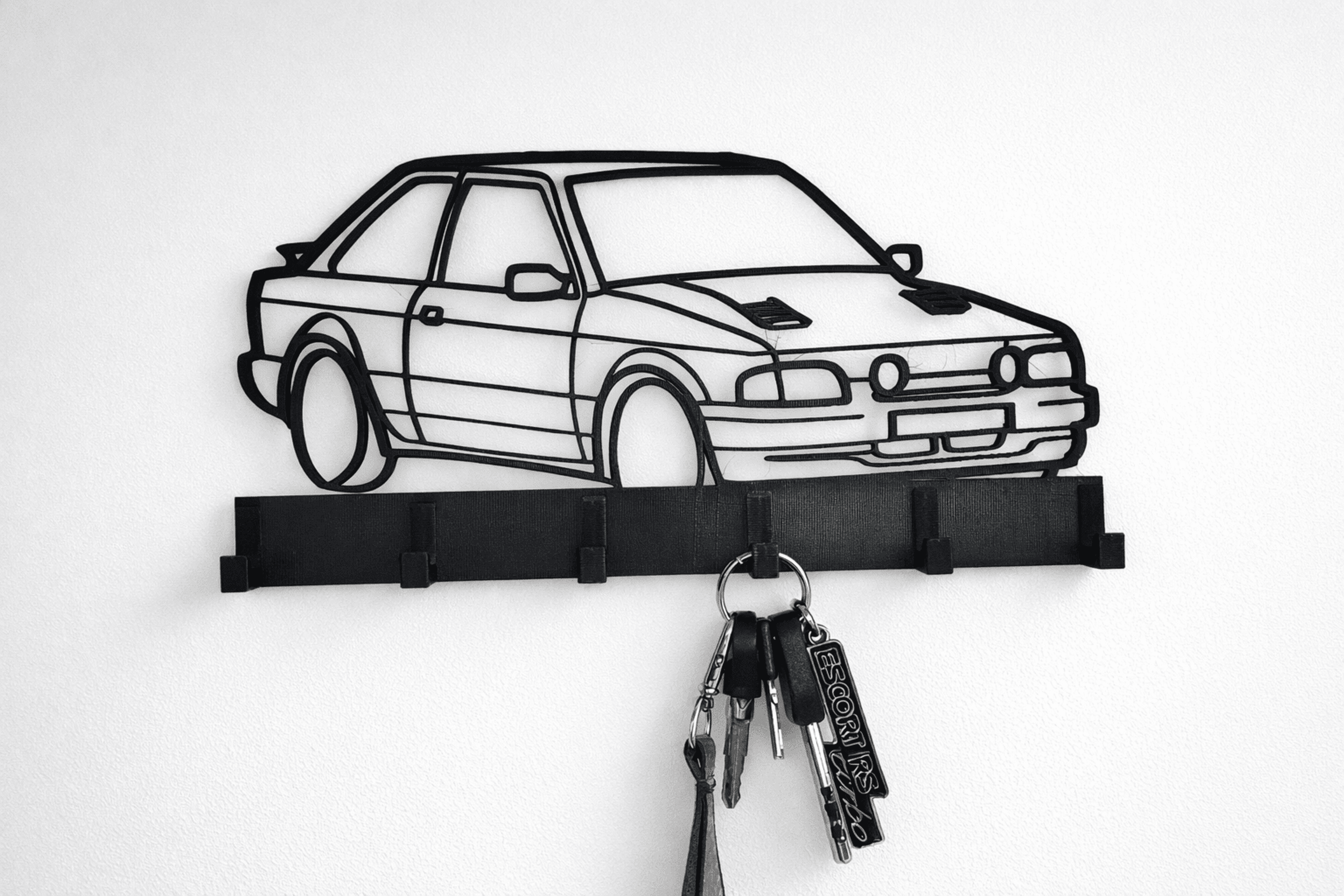 Colgador de Llaves Ford Escort RS Turbo – Portallaves de Pared Diseño Coche - 2